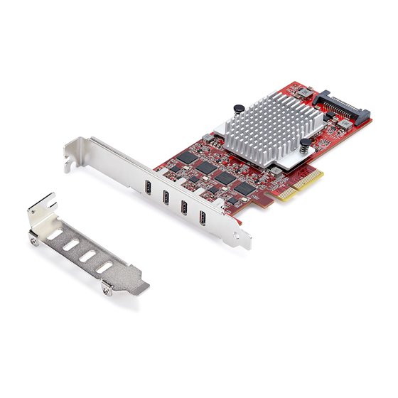 Tarjeta PCIe USB-C de 4 Puertos - Hub Interno USB Tipo C - USB 3.2 10Gb - 4 Controladores Independientes USB - TAA