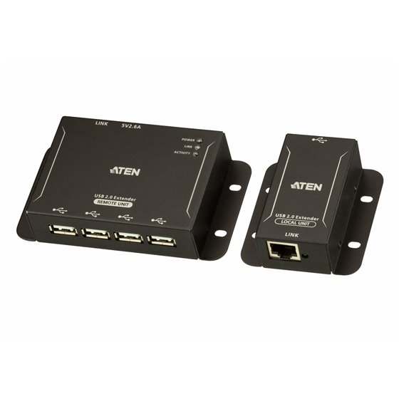 Extensor USB 2.0 por Cat 5 con hub de cuatro puertos (hasta 50 m)