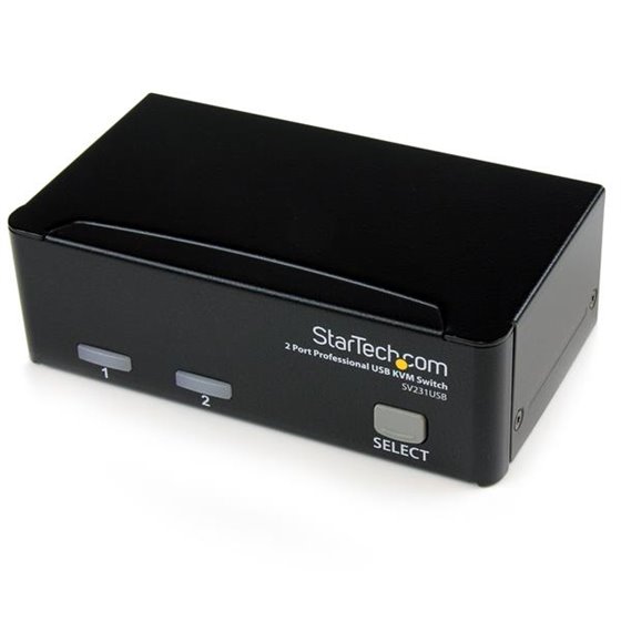 Conmutador Switch Profesional KVM 2 Puertos Vídeo VGA - USB - Hasta 1920x1440