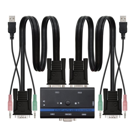 KVM SWITCH VGA USB 1U-2PC+CABLE