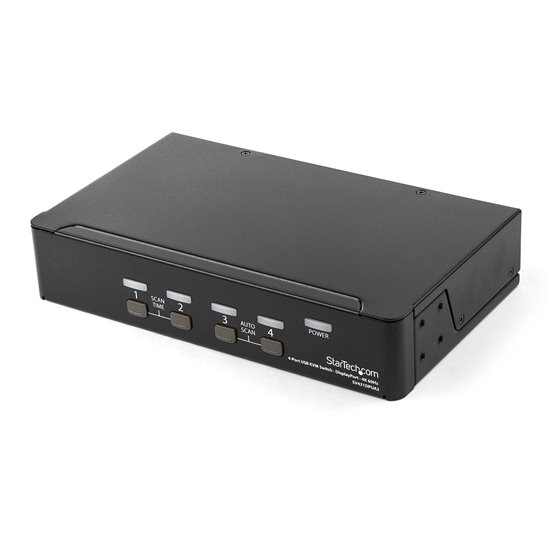 Switch Conmutador KVM de 4 Puertos DisplayPort - 4K 60Hz - para Una Pantalla - Switch KVM de 4 Puertos DP 1.2 con Hub Ladrón USB