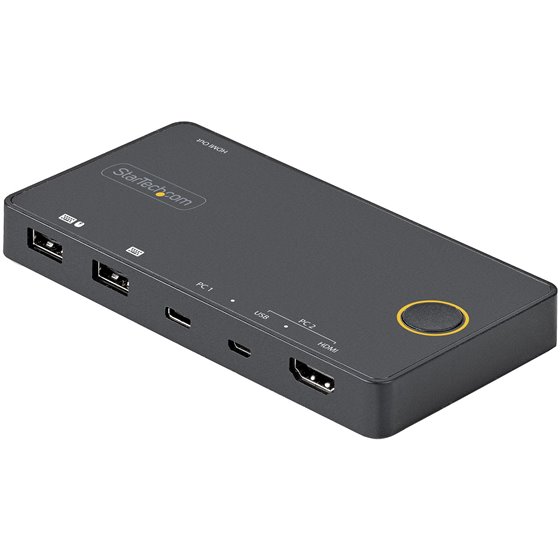 Switch Conmutador de 2 Puertos Híbrido USB-A HDMI y USB-C para 1 Monitor HDMI 2.0 4K de 60Hz para Ordenador de Sobremesa o Portá