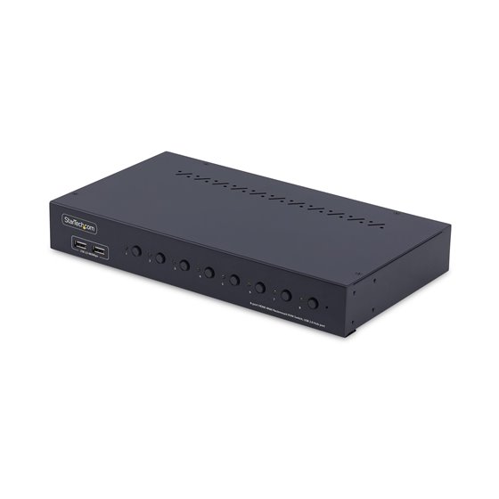 Switch KVM de 8 Puertos HDMI 4K 60Hz - Conmutador KVM HDMI 2.0 con Kit de Montaje 1U para Rack - con Hub USB de 4 Puertos - Conm