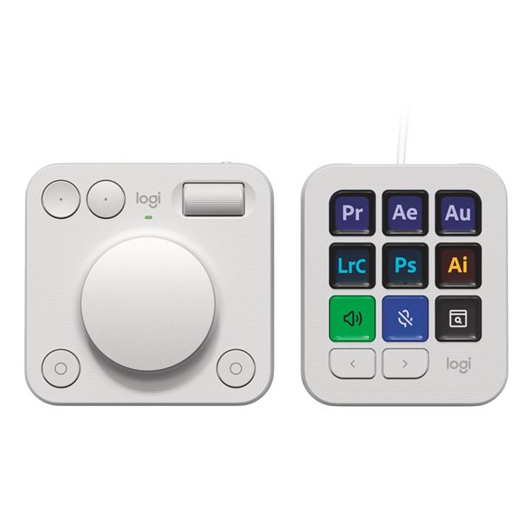 MX Creative Console, keypad programable con 9 teclas LCD personalizables y dial de control para diseño gráfico, edición de vídeo