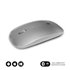 Ratón Óptico Inalámbrico 2.4G y Bluetooth Dual Flat Mouse Recargable Plateado