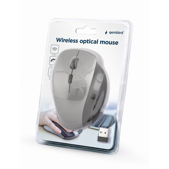 MUSW-6B-02-BG ratón Oficina mano derecha RF inalámbrico Óptico 1600 DPI