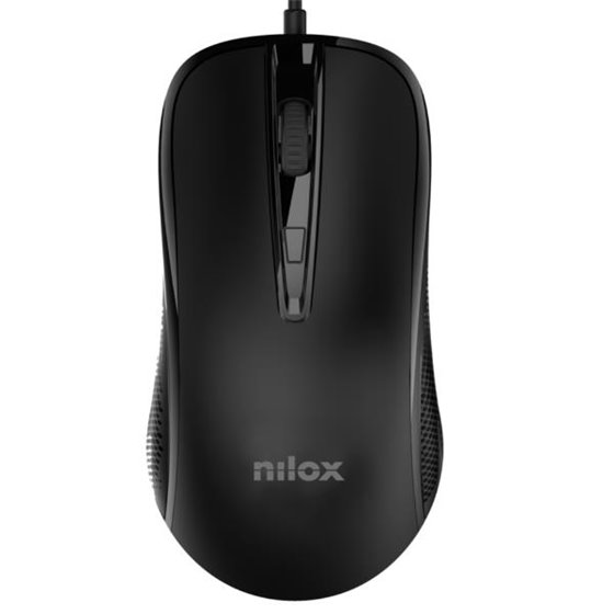 RATÓN USB CON CABLE, NEGRO - NILOX