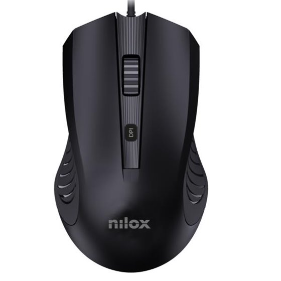 RATÓN USB CON CABLE, NEGRO - NILOX