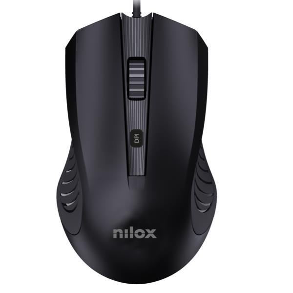 RATÓN USB CON CABLE, NEGRO - NILOX