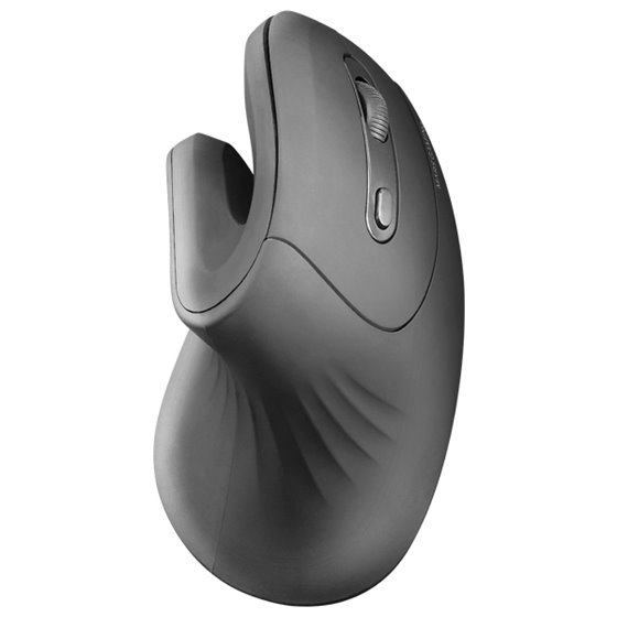 MMW-ERGOPRO Negro, Ratón Inalámbrico Ergonómico Vertical, Diseño Plegado, Sensor Óptico 3200DPI, Switches Huano, Receptor Inalám