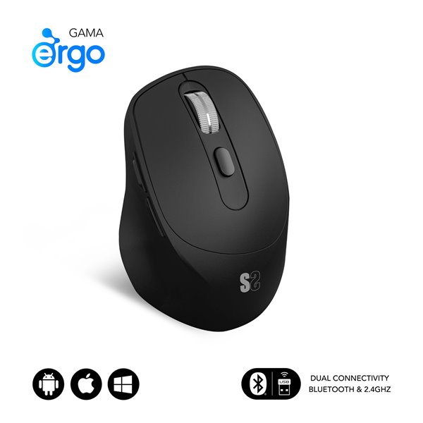 Ratón CURVE ERGO DUAL MOUSE BATTERY BLACK