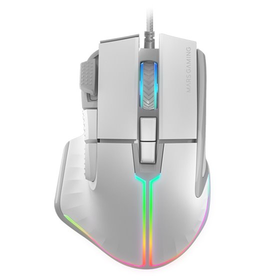 MM-XT, Ratón Gaming RGB, Diseño Ergonómico con Reposa Pulgar, Sensor Óptico 12800DPI, 9 Botones Configurables, Switches Huano, S