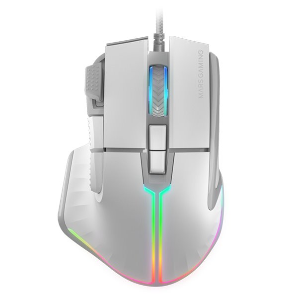 MM-XT, Ratón Gaming RGB, Diseño Ergonómico con Reposa Pulgar, Sensor Óptico 12800DPI, 9 Botones Configurables, Switches Huano, S