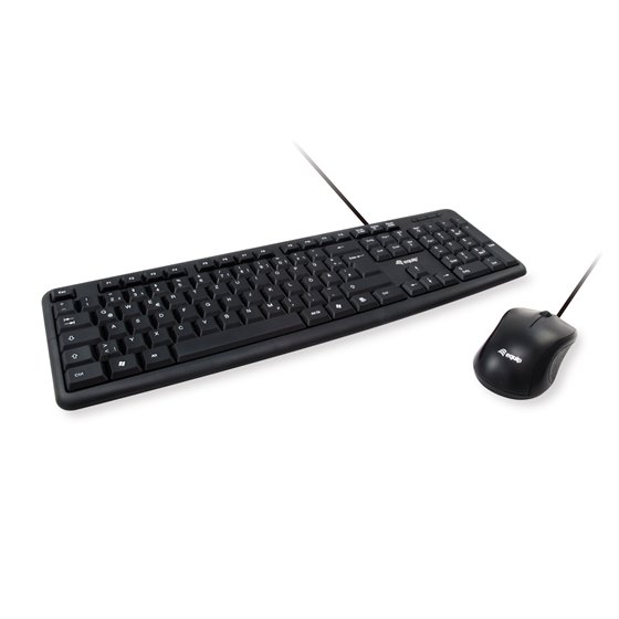 245201 teclado Ratón incluido Oficina USB QWERTY Español Negro