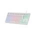 MK023, Teclado Gaming TKL, Tecnología Híbrida H-Mech, Iluminación FRGB Rainbow, Anti-ghosting, Compatibilidad Universal, Blanco,