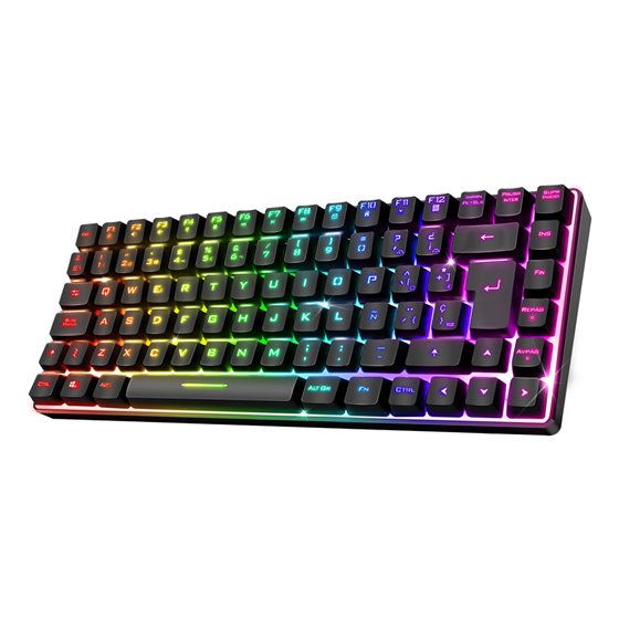 CLA-EK70ES teclado Juego RF inalámbrica + USB QWERTY Español Negro