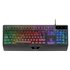 MK124, Teclado Ergonómico H-Mech, Reposamuñecas Integrado, Iluminación FRGB Rainbow, Teclado Gaming Antighosting Avanzado, Tecla