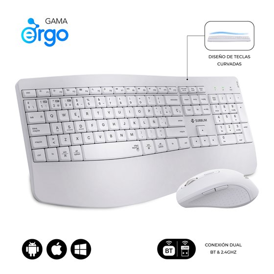 Teclado con ratón COMBO DUAL OFFICE PROWAVE WHITE