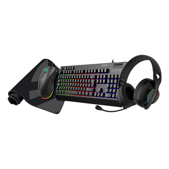 Pack Gaming NOVA 4 en 1 Teclado Español, Ratón, Cascos, Alfombrilla