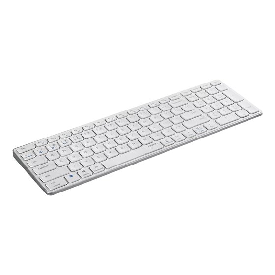 E9700M teclado Oficina RF Wireless + Bluetooth QWERTY Blanco