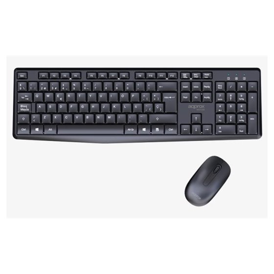 APPMX420B teclado Ratón incluido Hogar / Oficina RF inalámbrico QWERTY Español Negro