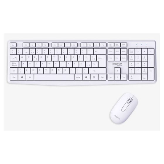 APPMX420W teclado Ratón incluido Hogar / Oficina RF inalámbrico QWERTY Español Blanco