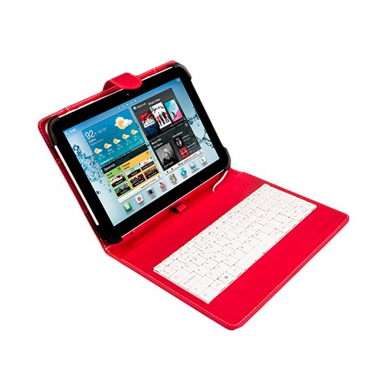 Funda con teclado para tablets de 9 a 10'1 pulgadas Rojo y Blanco