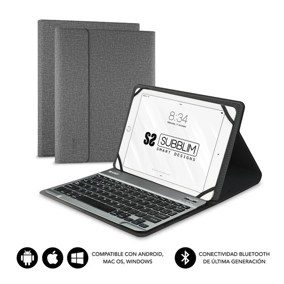Funda con Teclado KEYTAB PRO BLUETOOTH 10,1" Grey