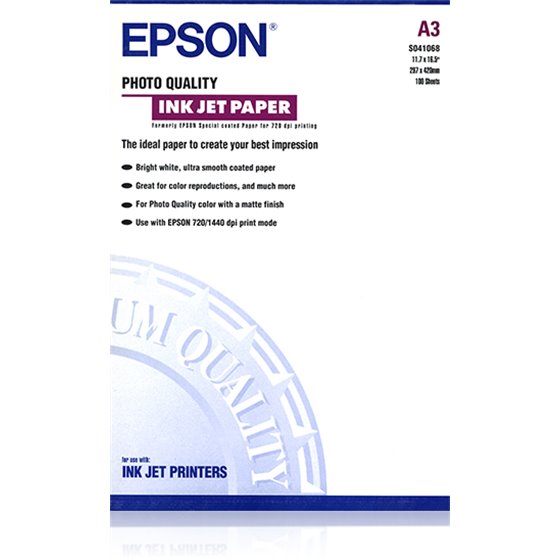 Photo Quality Ink Jet Paper, DIN A3, 102 g/m², 100 hojas