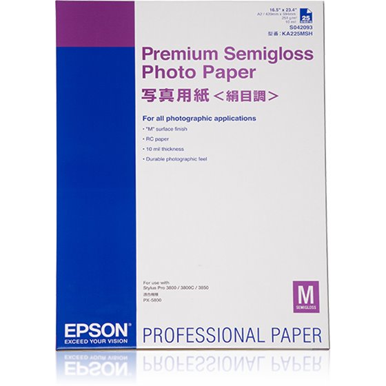 Premium Semigloss Photo Paper, DIN A2, 250 g/m², 25 hojas