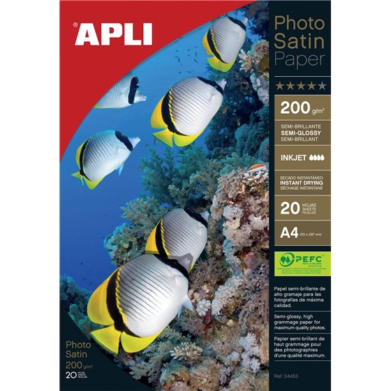04453 papel fotográfico A4 Blanco Semi-brillo