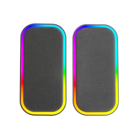 MS-OM, Altavoces Gaming 20W, Iluminación Dinámica RGB, Altavoces Bluetooth 5.3 + AUX-IN, Caja de Control de Volumen, Chipset DSP