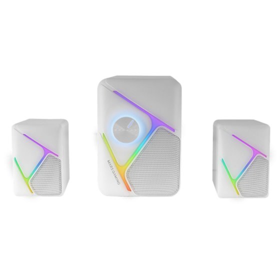 MS-H21, Altavoces Gaming RGB 2.1 y Subwoofer 35W, Sistema Drivers Invertidos 3D Surround, Altavoces Compactos con Iluminación Di