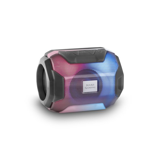 MSBAX, Altavoz Bluetooth RGB, Compacto,10W, USB/MicroSD/Radio, Negro