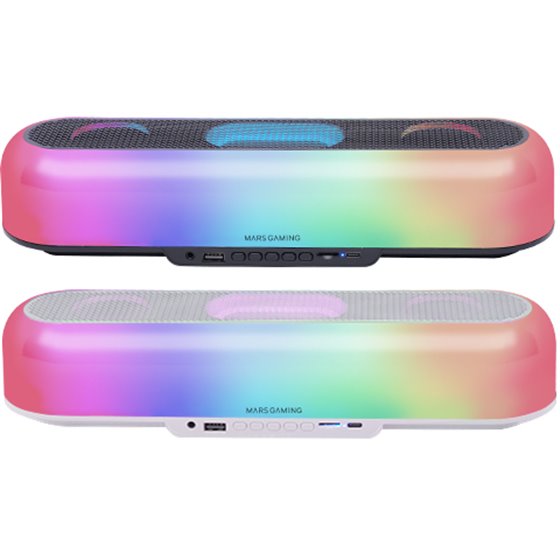 MSB-ORB, Altavoz Portátil + Barra de Sonido 20W, Iluminación Orbilight RGB 360º, Soundbar con Sistema de Triple Driver, Altavoce