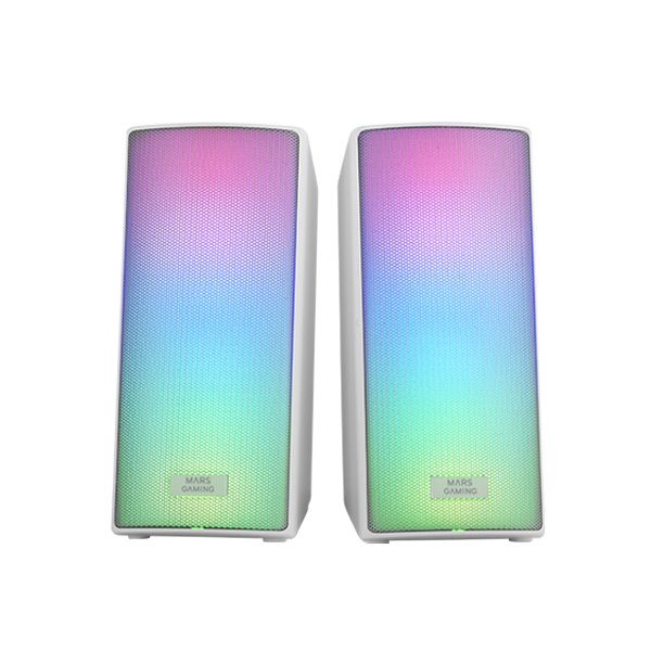 MSRGB2, Altavoces Bluetooth 5.3 15W, Procesador de Sonido DSP, Iluminación RGB Dinámica, Frontal Total Mesh, Altavoces Compactos