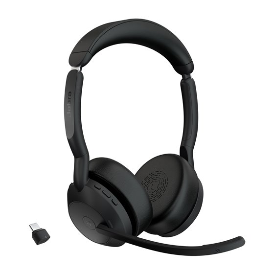 Evolve2 55 Auriculares Inalámbrico Diadema Oficina/Centro de llamadas USB Tipo C Bluetooth Base de carga Negro