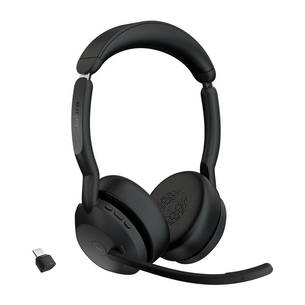 Evolve2 55 Auriculares Inalámbrico Diadema Oficina/Centro de llamadas USB Tipo C Bluetooth Base de carga Negro