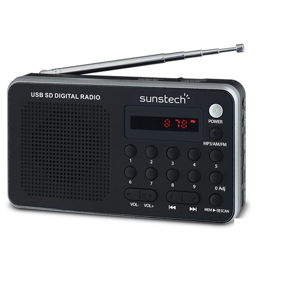 Portable digital AM/FM radio silver Portátil Analógica Negro, Plata