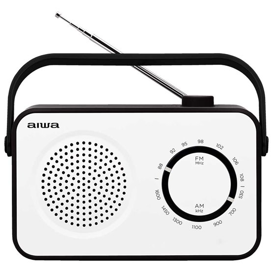 R-190BW radio Portátil Analógica Negro, Blanco