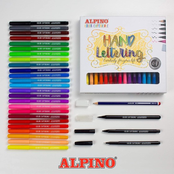 Set Lettering ALPINO Color Experience Hand Lettering 30 Piezas