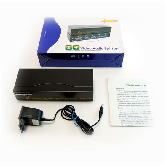 Splitter VGA+ Audio 4 Salidas 450Mhz (PowerGreen)