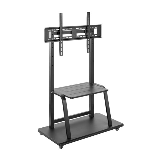 Soporte de suelo ECO con ruedas, bandeja para DVD para Monitor/TV 150Kg de 37-100, Negro