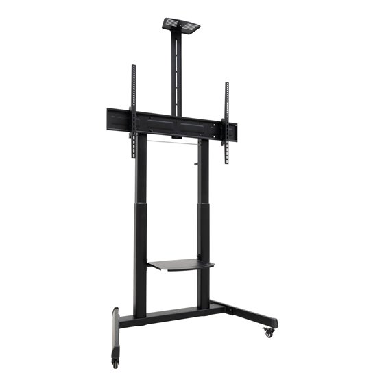 AQUILES” Soporte de Suelo con Ruedas con Regulación de Altura para Pantallas 60"-100", Negro