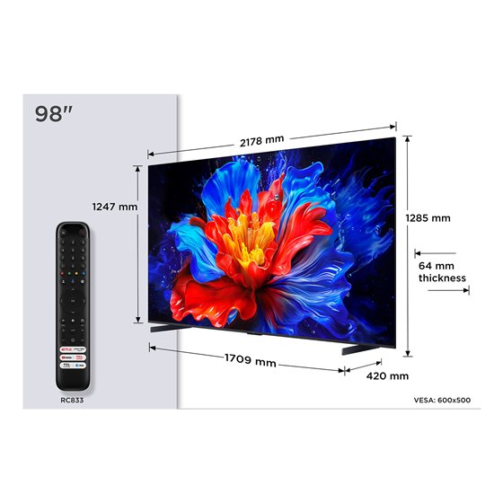 P8K 98P8K Televisor 2,49 m (98") 4K Ultra HD Smart TV Wifi Metálico 450 cd / m²