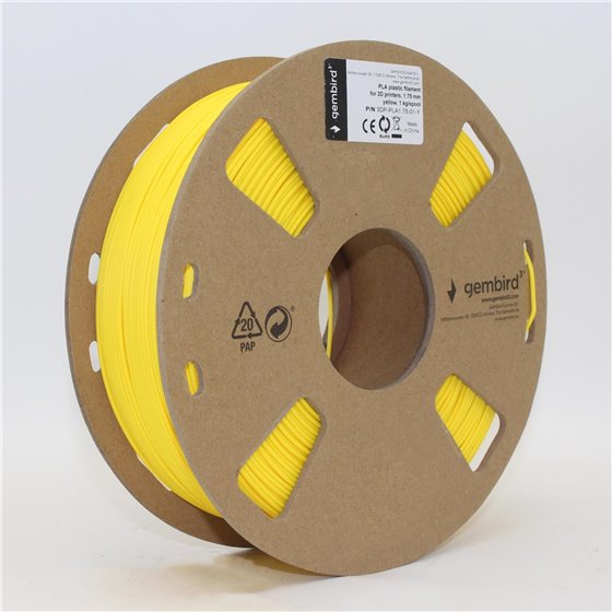 3DP-PLA1.75-01-Y material de impresión 3d Ácido poliláctico (PLA) Amarillo 1,4 kg