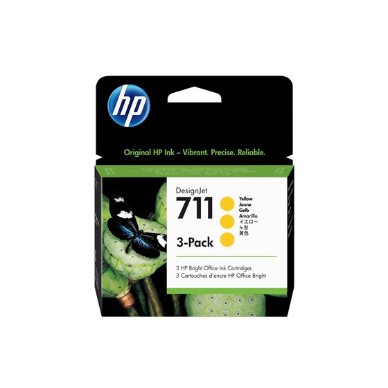 Pack de ahorro de 3 cartuchos de tinta DesignJet 711 amarillo de 29 ml