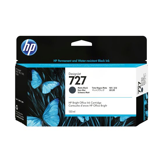Cartucho de tinta DesignJet 727 negro mate de 130 ml