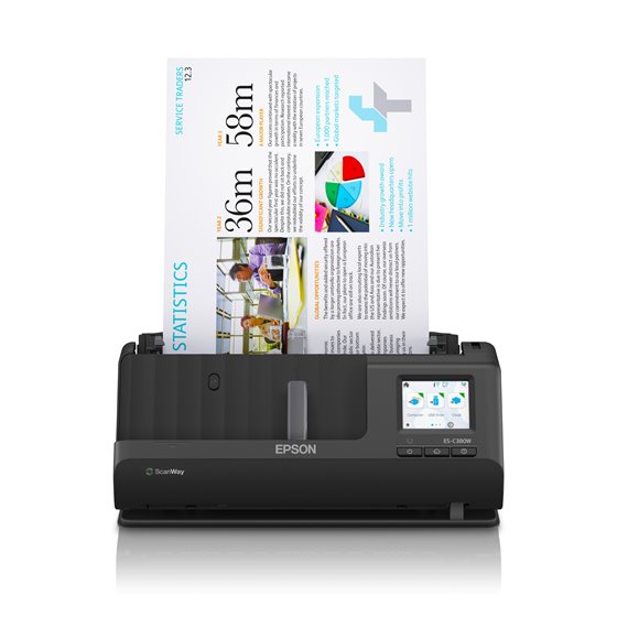 ES-C380W ADF + escáner alimentado por hojas 600 x 600 DPI A4 Negro