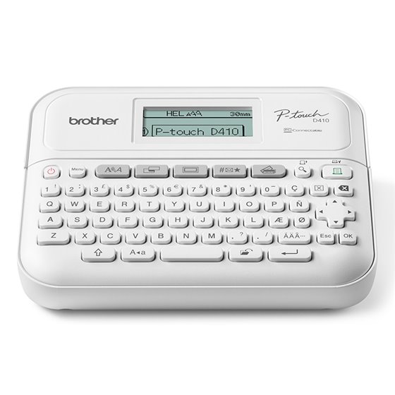 PT-D410 impresora de etiquetas Transferencia térmica 180 x 180 DPI 20 mm/s Alámbrico TZe QWERTY